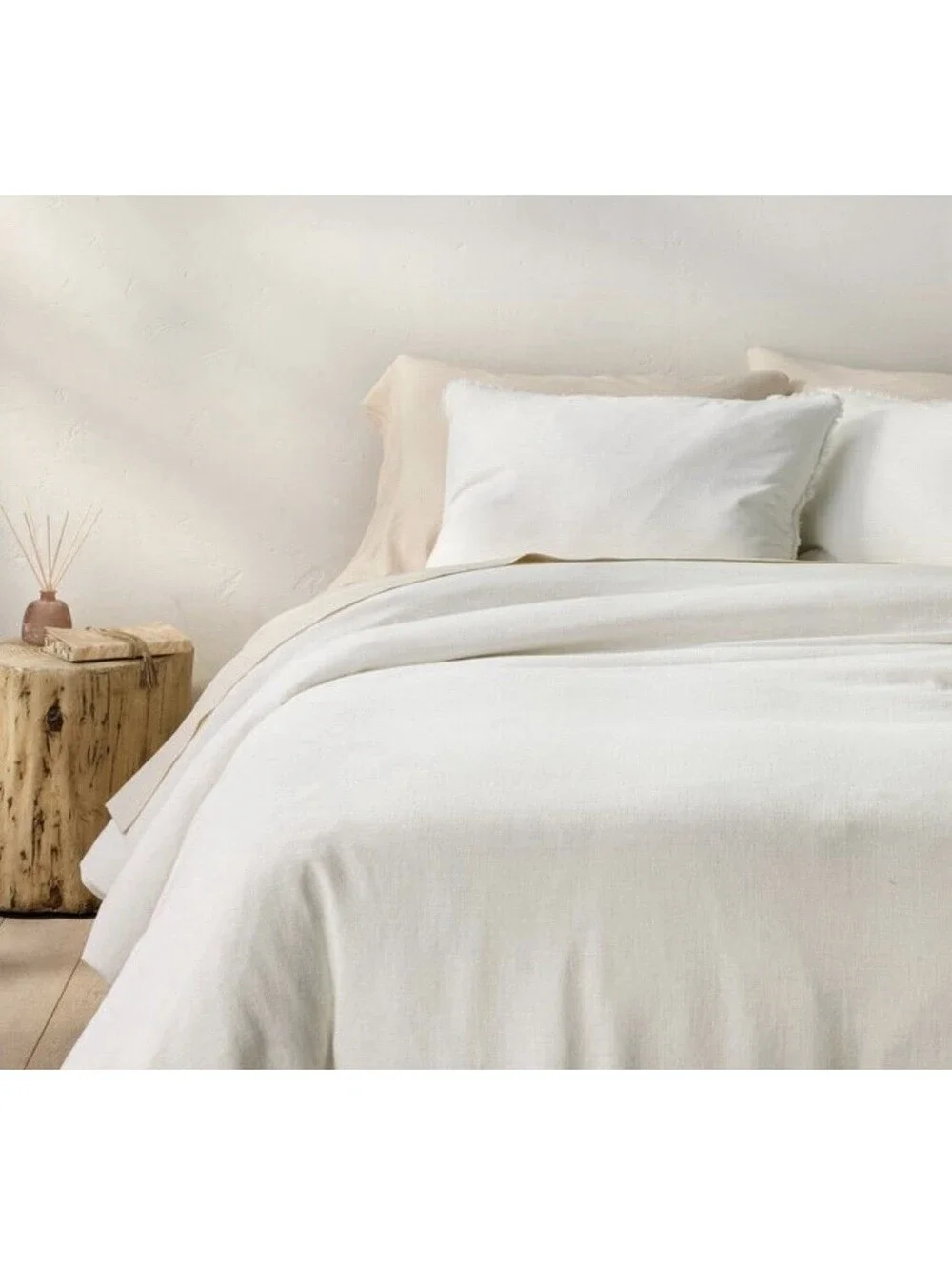 Casaluna Heavyweight Linen Duvet Queen light cream ivory quilt blanket New